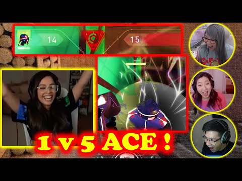 Valkyrae CRAZIEST 1v5 ACE in critical point | fuslie, Yvonne, Danny Reaction | Best ACE of all time