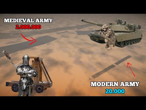 HOW LONG CAN STAY 20.000 MODERN ARMY VS 2.000.000 MEDIEVAL ARMY?? #uebs2  #epic #battle #modern