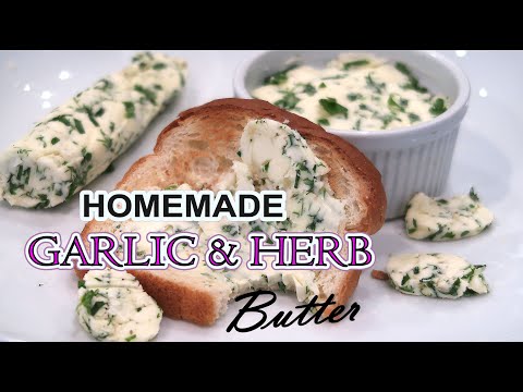 GARLIC AND HERB BUTTER RECIPE HOMEMADE | HOW TO MAKE GARLIC BUTTER WITH HERBS AT HOME | QUICK & EASY
