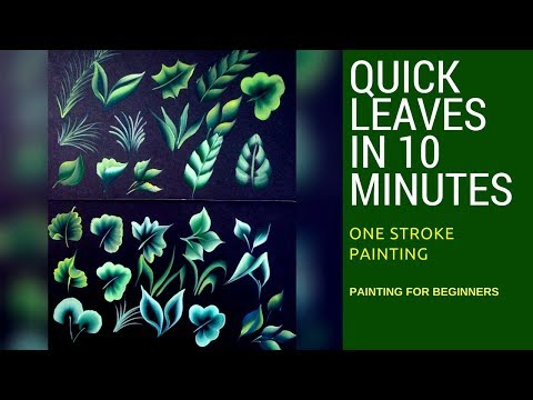 How to paint leaves using Angle brush & Flat brush | quick and simple | Beginners acrylic painting