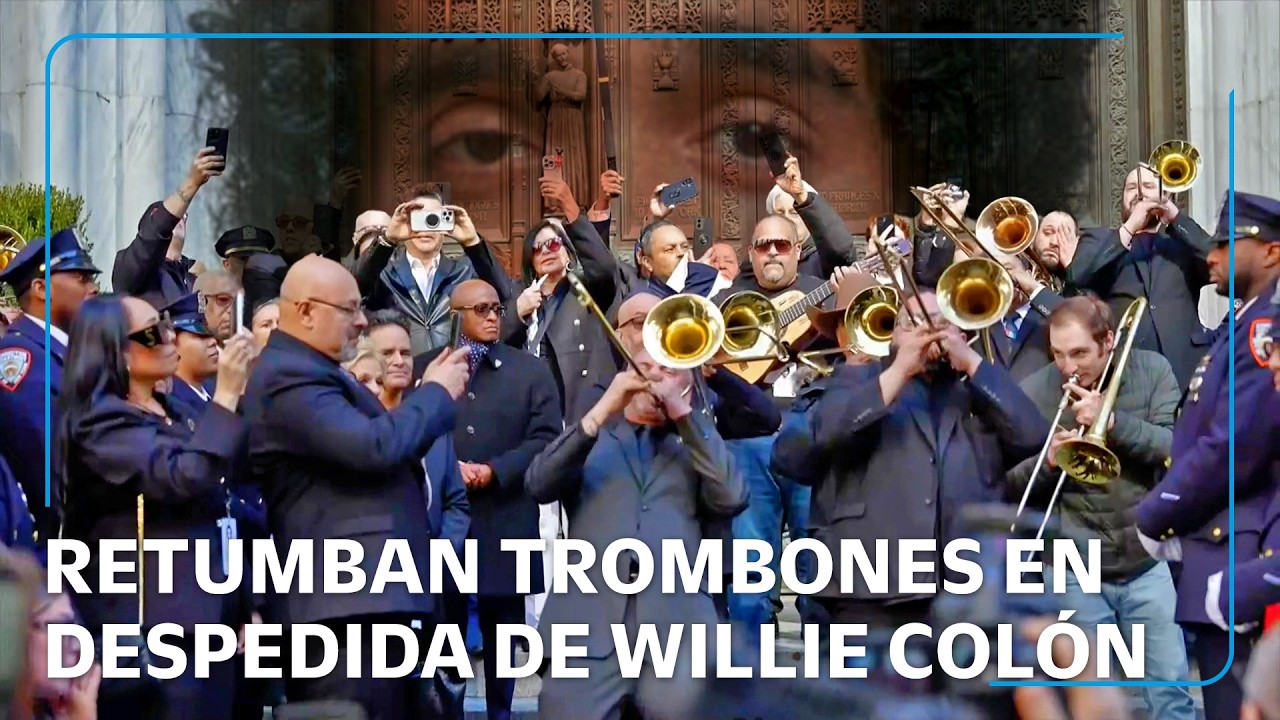 Emotivo funeral de Willie Colón: trombonistas lo despiden con "La Murga" en Nueva York