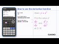 How To Evaluate Derivatives And Draw The Derivative Function With A Casio Fx CG50 Graphic Calculator