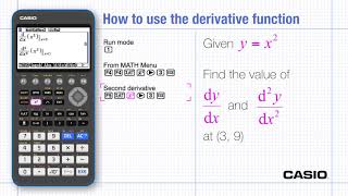 How to Evaluate Derivatives and Draw the Derivative Function With a Casio fx-CG50 Graphic Calculator