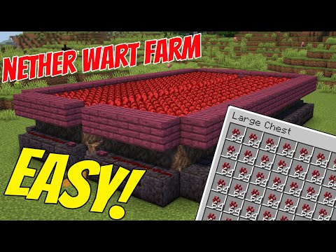 EASIEST Nether Wart Farm!! Tutorial for Minecraft Java!!!