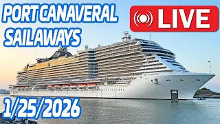 🔴 LIVE: Port Canaveral Cruise Ship Sail Aways! Jan 25th 2026!