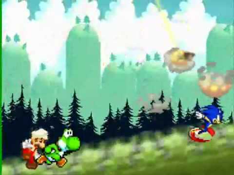 SMBZ Battles - Team Mario vs (Semi-)Super Mecha Sonic