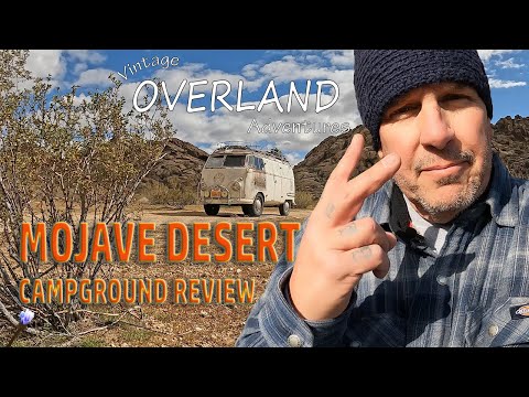 VW Bus Camping - Mojave Desert Campground Review - Hiking Rock Climbing Cold Weather Having a Blast