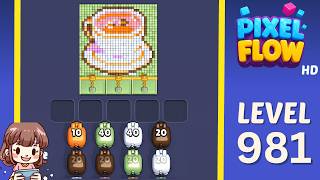 Pixel Flow Level 981 Solution Walkthrough