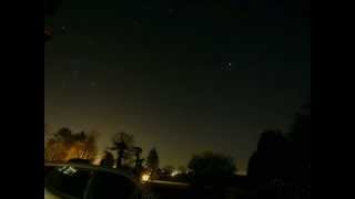 Time Lapse of Pleiades, Hyades and Orion chasing Jupiter last January over Leek, Staffordshire