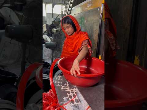 Plastic bowl made in a unique way in a factory !  #shorts