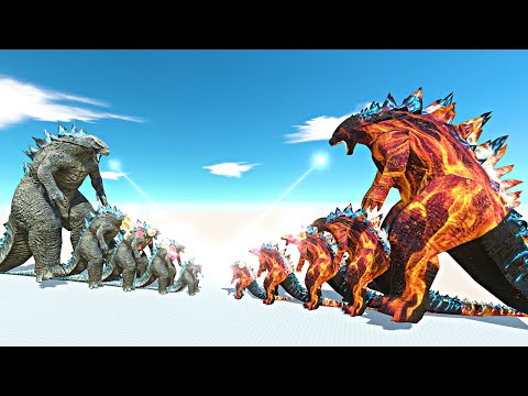 Growing Godzilla 2014 vs Hell Itself - Animal Revolt Battle Simulator