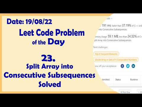 Split Array Into Consecutive Subsequences Leetcode Daily Challenge