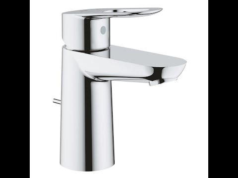Grohe BauLoop S praustuvo maišytuvas su dugno vožtuvu (plastik), chromas video