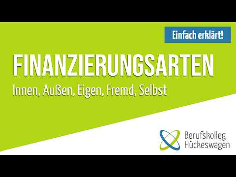 Finanzierungsarten einfach erklärt | Innen- & Außenfinanzierung, Eigen-, Fremd- & Selbstfinanzierung