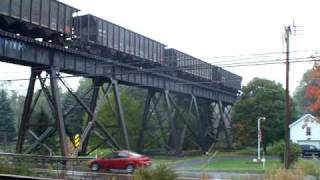 preview picture of video 'Buffalo & Pittsburgh Railroad Train Shawmut Dellwood Trestle Brockway, PA - Part 1'