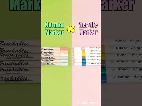 Normal marker VS Acrylic marker 🎨😊#shorts