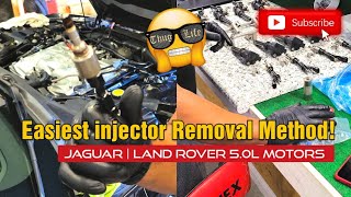 Easiest Injector Removal Method Jaguar Land Rover 5.0L extraction replace and install.