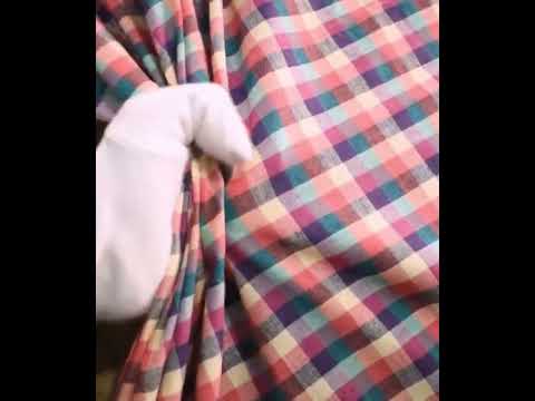 Check Multicolour Pure Cotton 100 GSM Handwoven Fabric 463 — video