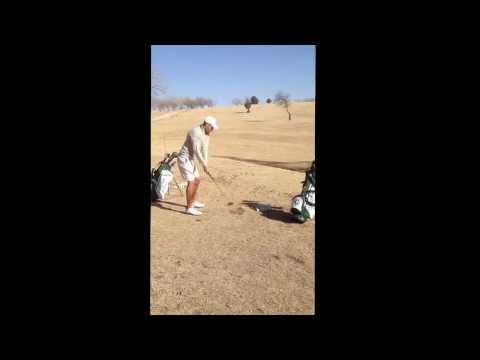 Golf swing down the line .      (Music intro CLOSE - Sub Focus FT MNEK)