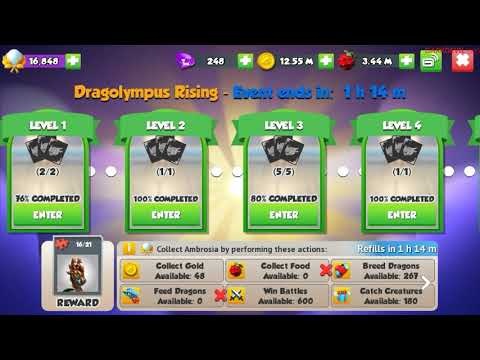 DRAGON MANIA LEGENDS - DRAGOLYMPUS RISING EVENT - LEVEL 11 FINALLY DONE