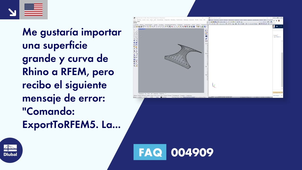 FAQ 004909 | Me gustaría importar una superficie grande y curva de Rhino a RFEM, pero obtengo lo siguiente ...