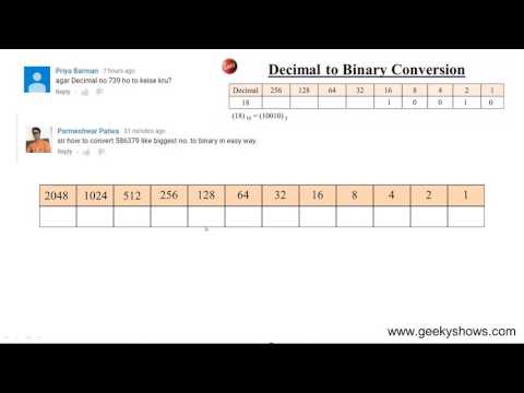 How to Convert Large Decimal to Binary in Easy Way Doubt Clear Hindi