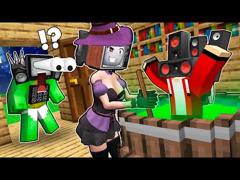 JJ in Minecraft bewitched by TV Woman! Can Mikey save him?!
