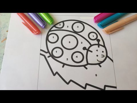 COLORIAGE MAGIQUE - ENFANTS - COCCINELLE 🐞🖍️ FACILE