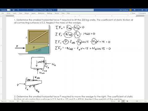 ENGR 220 Friction Wedges Example 1