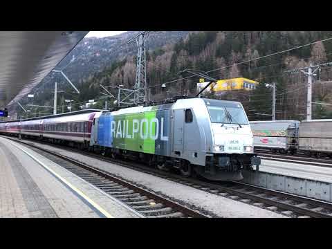 [HD] Arlbergbahn: TUI Ski Express mit Railpool / Lineas 186 295 Ausfahrt aus Landeck-Zams
