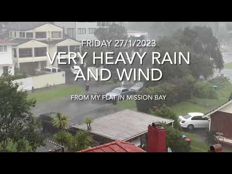 Heavy rain/flood and wind in Mission Bay, Auckland