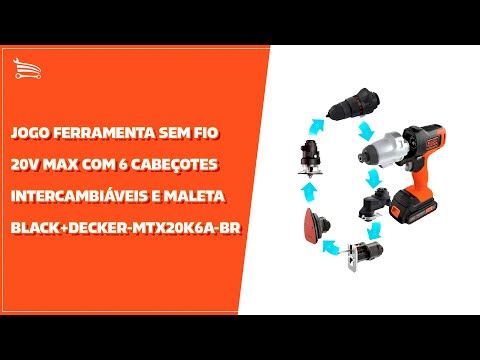 Jogo Ferramenta Sem Fio 20V Max com 6 Cabeçotes Intercambiáveis e Maleta - Video