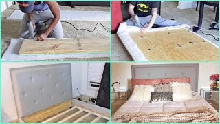 DIY | Building a Tufted Queen Size Bed From SCRATCH!!!!