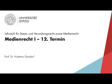 Medienrecht I – 12. Termin