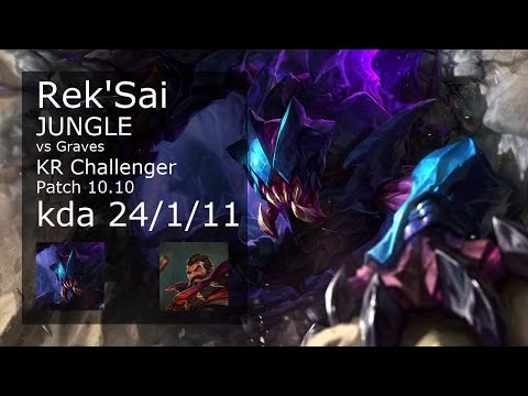 Rek'Sai vs Graves Jungle - KR Challenger 24/1/11 Patch 10.10 Gameplay