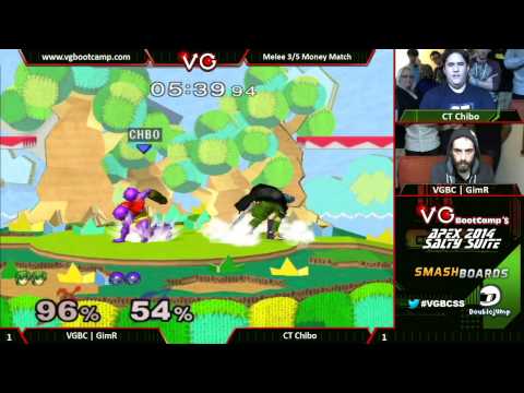 [Melee] Salty Suite - VGBC | GimR (Marth) Vs. CT Chibo (Samus, Sheik) SSBM