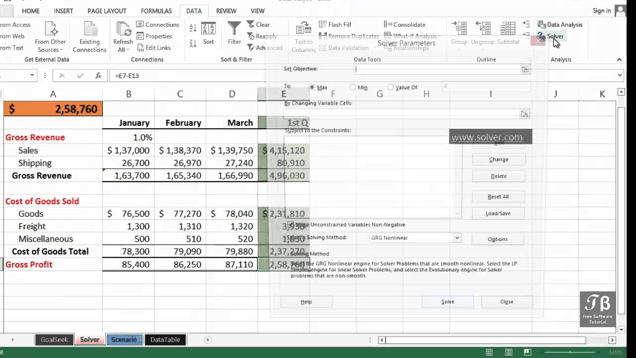 Data Analysis & Using Solver   Excel 2013 Beginners Tutorial