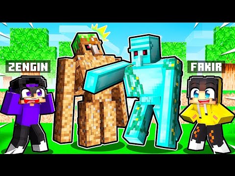 Zengin VS Fakir Golem Hayatta Kalma Yarışması! 🤩 | Minecraft