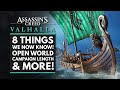 8 Things We Now Know About ASSASSIN'S CREED VALHALLA - Campaign Length, Open World & More!