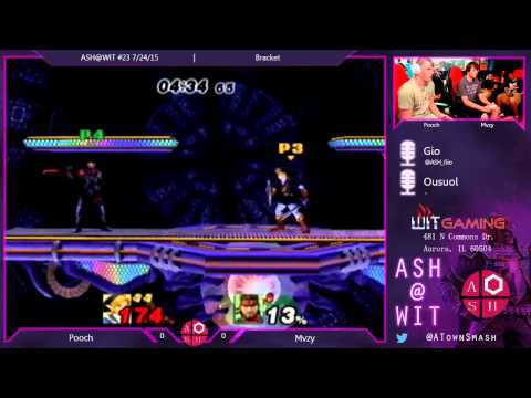 Pooch (Link, Samus) vs. MVZY (Snake) - PM Bracket ASH@WIT #23 7/24/15
