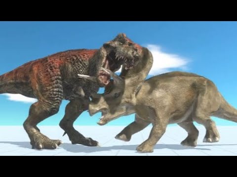 Death Match Trex vs Triceratops Ankylosaurus Parasaurolophus Stegosaurus ARBS Animal Revolt Battle