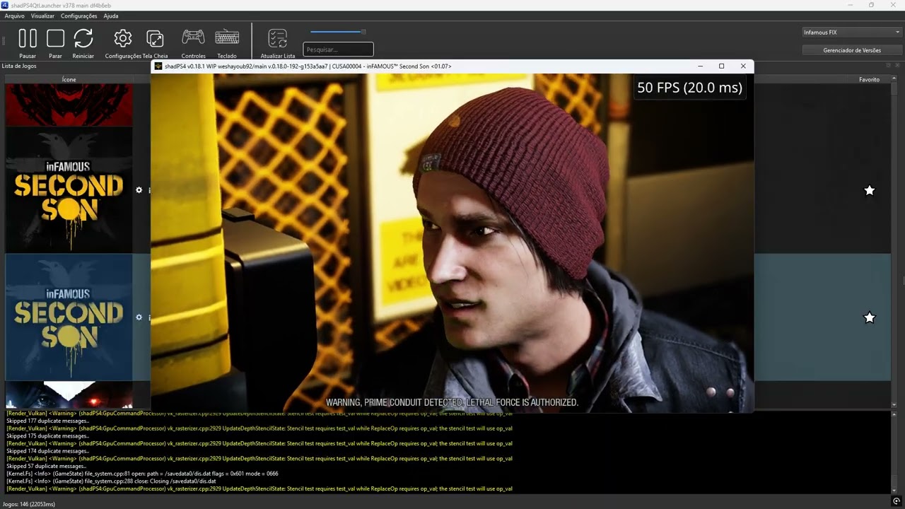 shadPS4 v0.18.1 WIP FIX /main 153a5aa7 - CUSA00004 inFAMOUS™ Second Son 01.07