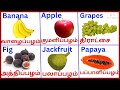 Fruits Name பழங்களின் பெயர்கள் Learn Fruits Name In Tamil And Engl