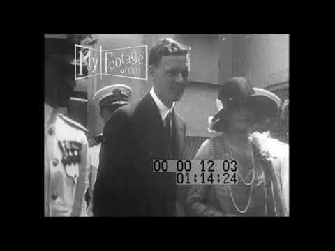 1927 Charles Lindbergh Returns from Transatlantic Flight (Silent)