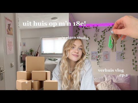 ik woon op mezelf! verhuizen naar m'n eigen studio | living alone ep.1