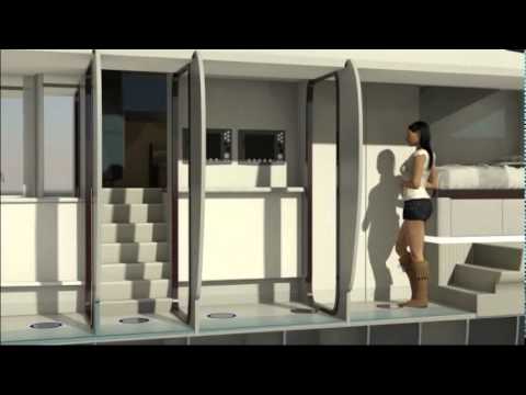 Transparent hull view of Port side walk past