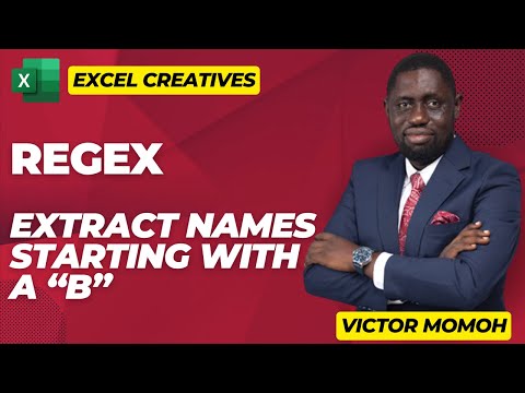 REGEX in Excel - find names starting with certain character