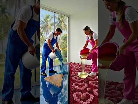 THIS DOUBLE FLOOR LOOKS INSANE!😱🌹🖍️ Luxury Blue vs Pink Floor Transformation