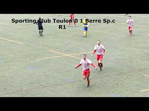 R1 ligue méditérrannée Sporting Club Toulon contre  Berre Sp.C  résumé et but du match Score 3 a 2