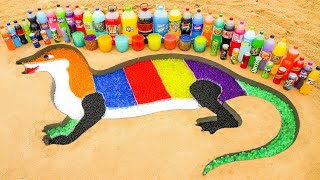 How to make Rainbow Otter with Orbeez, Big Coca Cola, Mtn Dew, Fanta, Monster, Chupa Chups vs Mentos